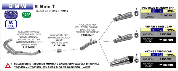 Arrow BMW R9T Pro-Race Steel Nichrom Silencer