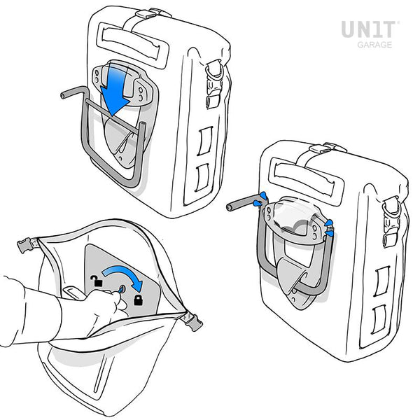 Unit Garage BMW R9T Two Khali TPU Panniers & Double Asymmetric Luggage Rack