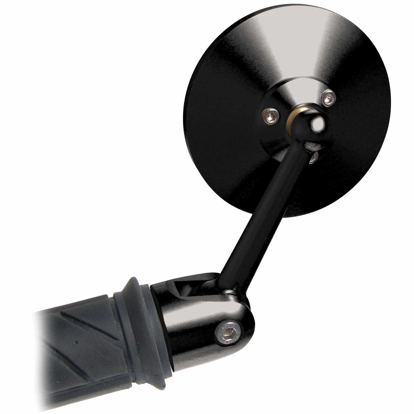 Oberon Streetfighter Bar-End Mirror – Single, Black, Adjustable, Fits 12-19mm Collets (MIS-6014-BLK)