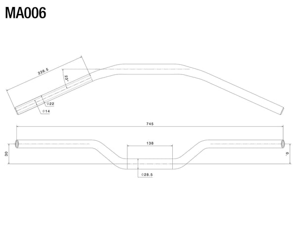 Rizoma Tapered Handlebars MA006 - Silver