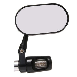 Oberon Performance Clamp Oblong Bar End Mirror - Black