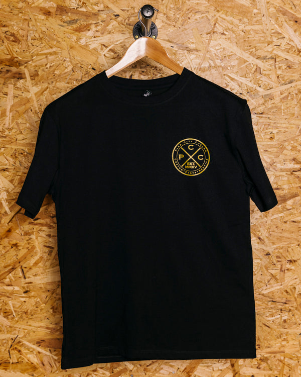 Pier City Cycles Original T Shirt - Black/Gold