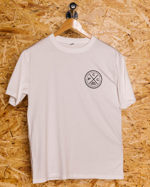 Pier City Cycles Original T Shirt - White/Black