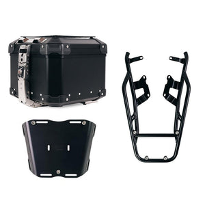 Baúl superior y portaequipajes de aluminio Atlas de la serie R9T de Unit Garage - Plateado