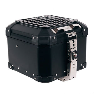 Baúl superior y portaequipajes de aluminio Atlas de la serie R9T de Unit Garage - Plateado