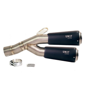 Unit Garage R12 Series Titanium Double Low Level Exhaust - Black