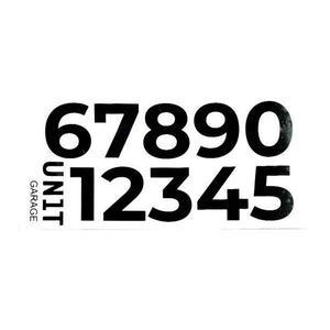 Unit Garage Number Board Numeral Sticker Set