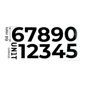 Unit Garage Number Board Numeral Sticker Set