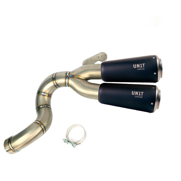 Unit Garage R9T Series Scrambler High Level Double Exhaust - Black