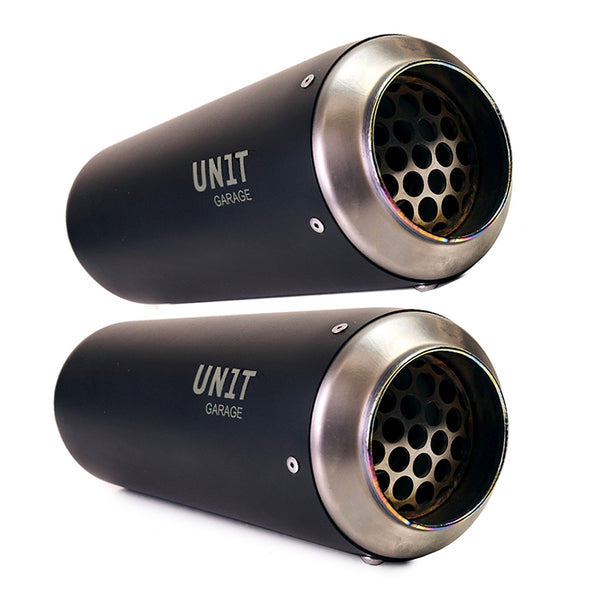 Unit Garage R9T Series Scrambler High Level Double Exhaust - Black