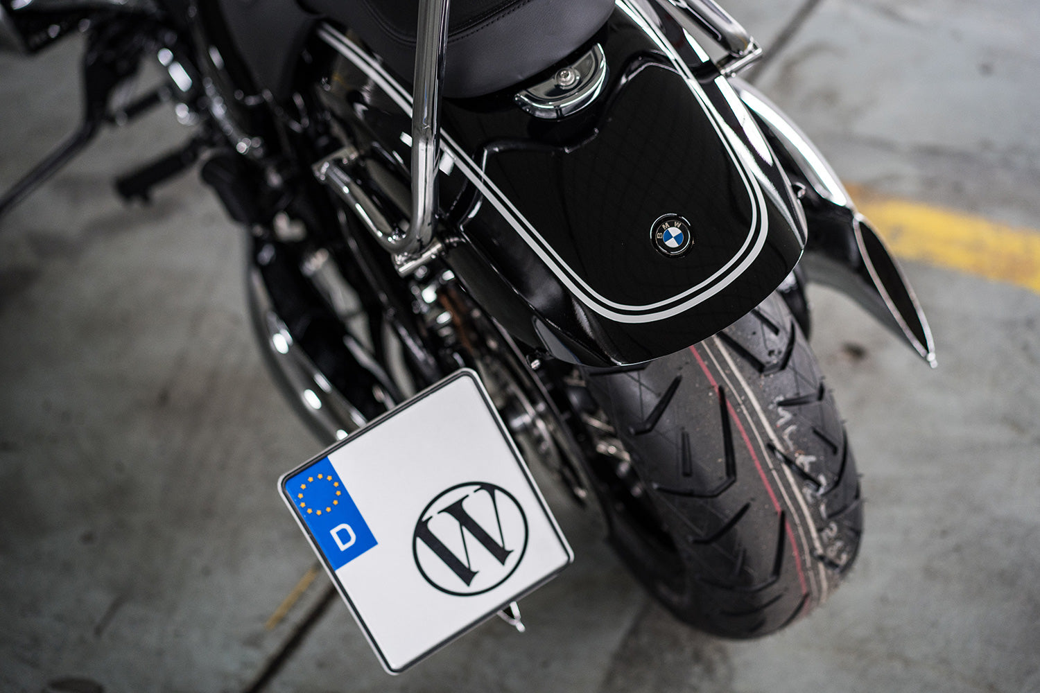 Motorcycle Side License Plate Holder Bracket with LED Light for