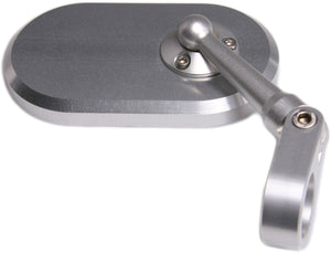 Oberon Performance Clamp Oval Bar End Mirror - Silver