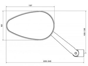 Rizoma BMW R9T Mirror Radial RS