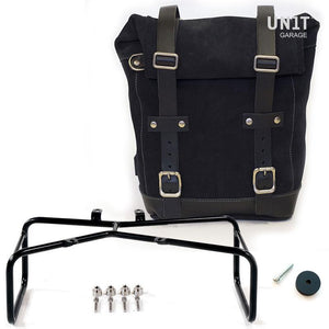 Unit Garage BMW R9T One Waxed Suede Pannier & Double Asymmetric Luggage Rack