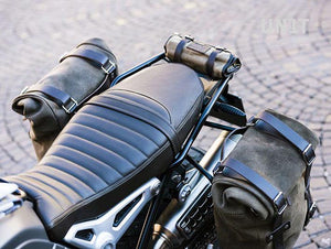Unit Garage BMW R9T One Waxed Suede Pannier & Double Asymmetric Luggage Rack