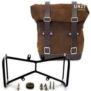 Unit Garage BMW R9T One Waxed Suede Pannier & Double Symmetrical Luggage Rack