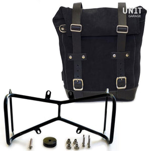 Unit Garage BMW R9T One Waxed Suede Pannier & Double Symmetrical Luggage Rack
