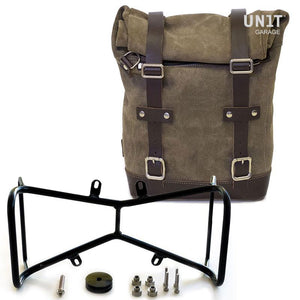 Unit Garage BMW R9T One Waxed Suede Pannier & Double Symmetrical Luggage Rack