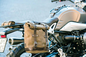 Unit Garage BMW R9T Waxed Suede Pannier & Single Luggage Rack