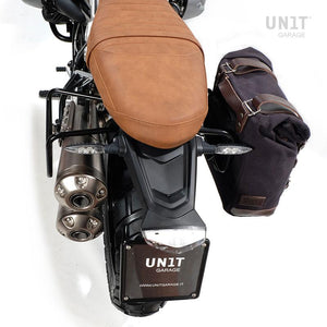 Unit Garage R9T Series Two Scram Canvas Panniers & Double Asymmetric Luggage Rack