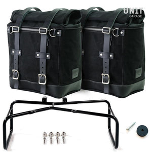 Unit Garage R9T Series Two Scram Canvas Panniers & Double Asymmetric Luggage Rack