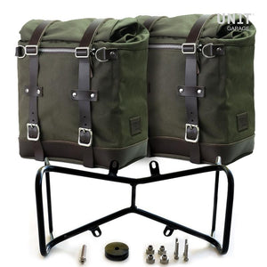 Unit Garage R9T Series Two Scram Canvas Panniers & Double Symmetrical Luggage Rack