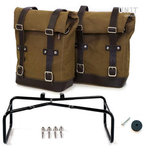 Unit Garage BMW R9T Two Canvas Panniers & Double Asymmetric Luggage Rack