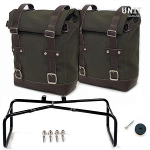 Unit Garage BMW R9T Two Canvas Panniers & Double Asymmetric Luggage Rack
