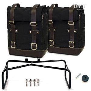 Unit Garage BMW R9T Two Canvas Panniers & Double Asymmetric Luggage Rack