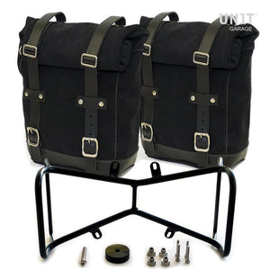 Unit Garage BMW R9T Two Waxed Suede Panniers & Double Symmetrical Luggage Rack