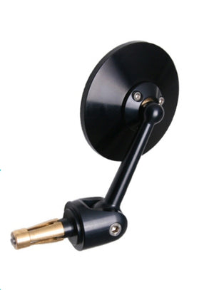 Oberon Performance Adjustable Round Bar End Mirror - Black