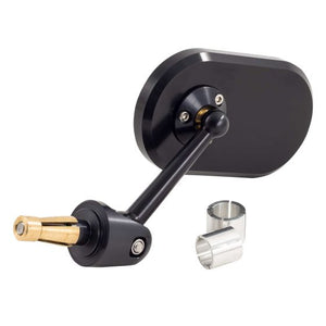Oberon Performance Adjustable Oval Bar End Mirror - Black