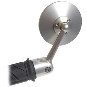Oberon Performance Adjustable Round Bar End Mirror - Silver