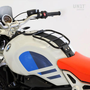 Unit Garage BMW R9T Luggage Rack With Leather Tank Strap - Black