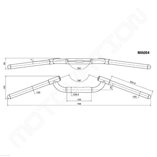 Rizoma Tapered Handlebars MA054 Pier City Custom